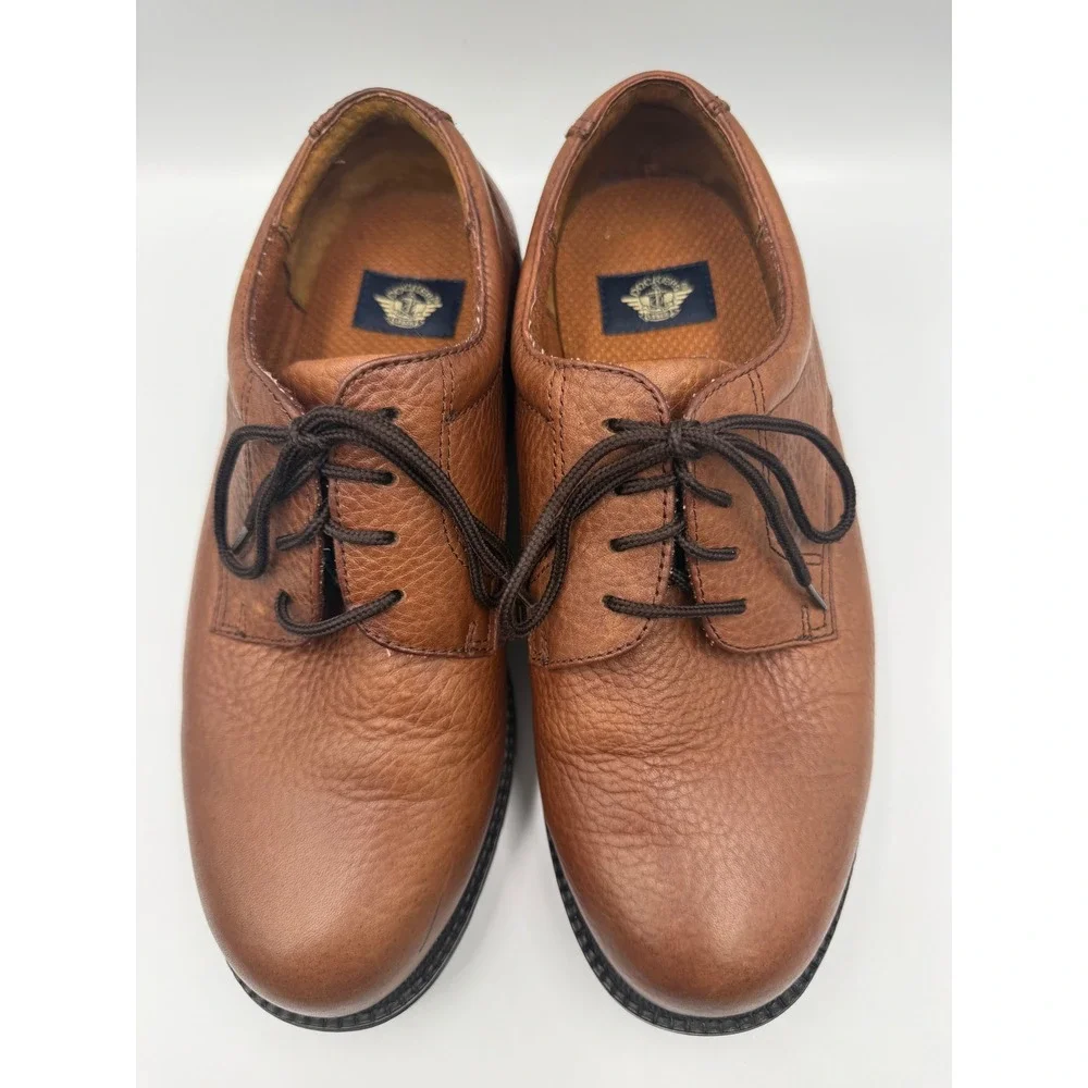 Dockers Tucson Brown Leather Grain Oxfords Mens 8.5W Wide 90-4057 Lug Sole Shoes